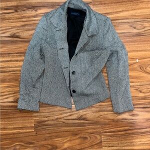 Black and white checkered wool charter club blazer